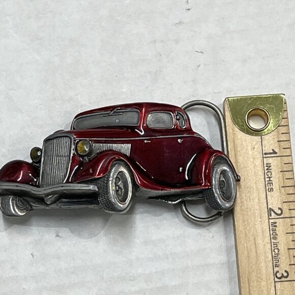 Vintage 1980 Bergamot Brass Works #X-39 Belt Buckle Red Car‎ 1930s Ford ZZ Top - Picture 10 of 15